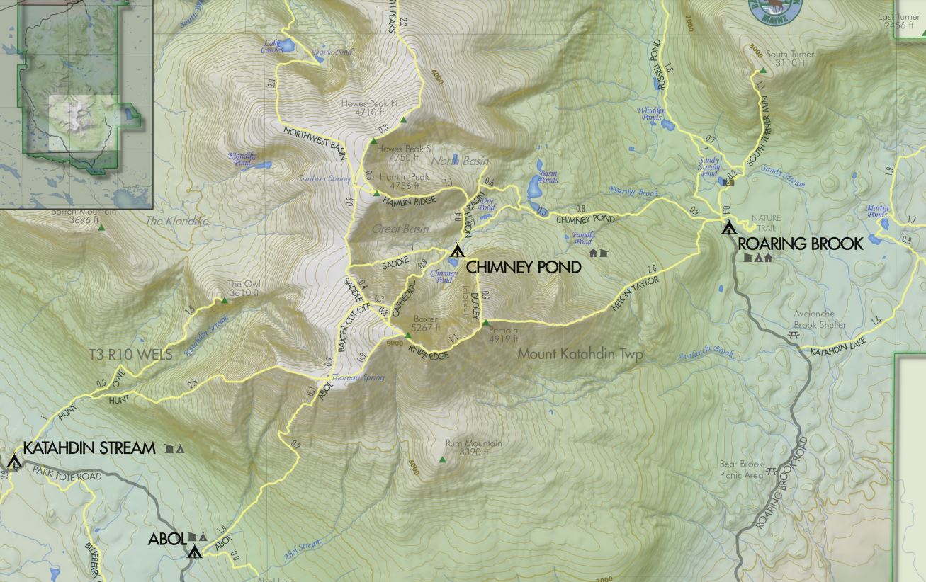 Mt Katahdin Hiking Guide June - Mt Katahdin Map